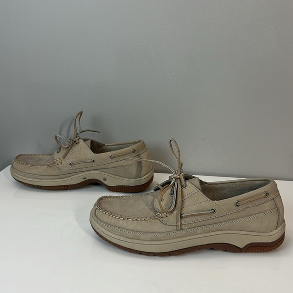Orvis Cream Leather Topsider Boat Shoes Size 9.5 - Picture 3 of 16